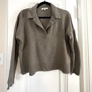 Merino wool blend polo style sweater